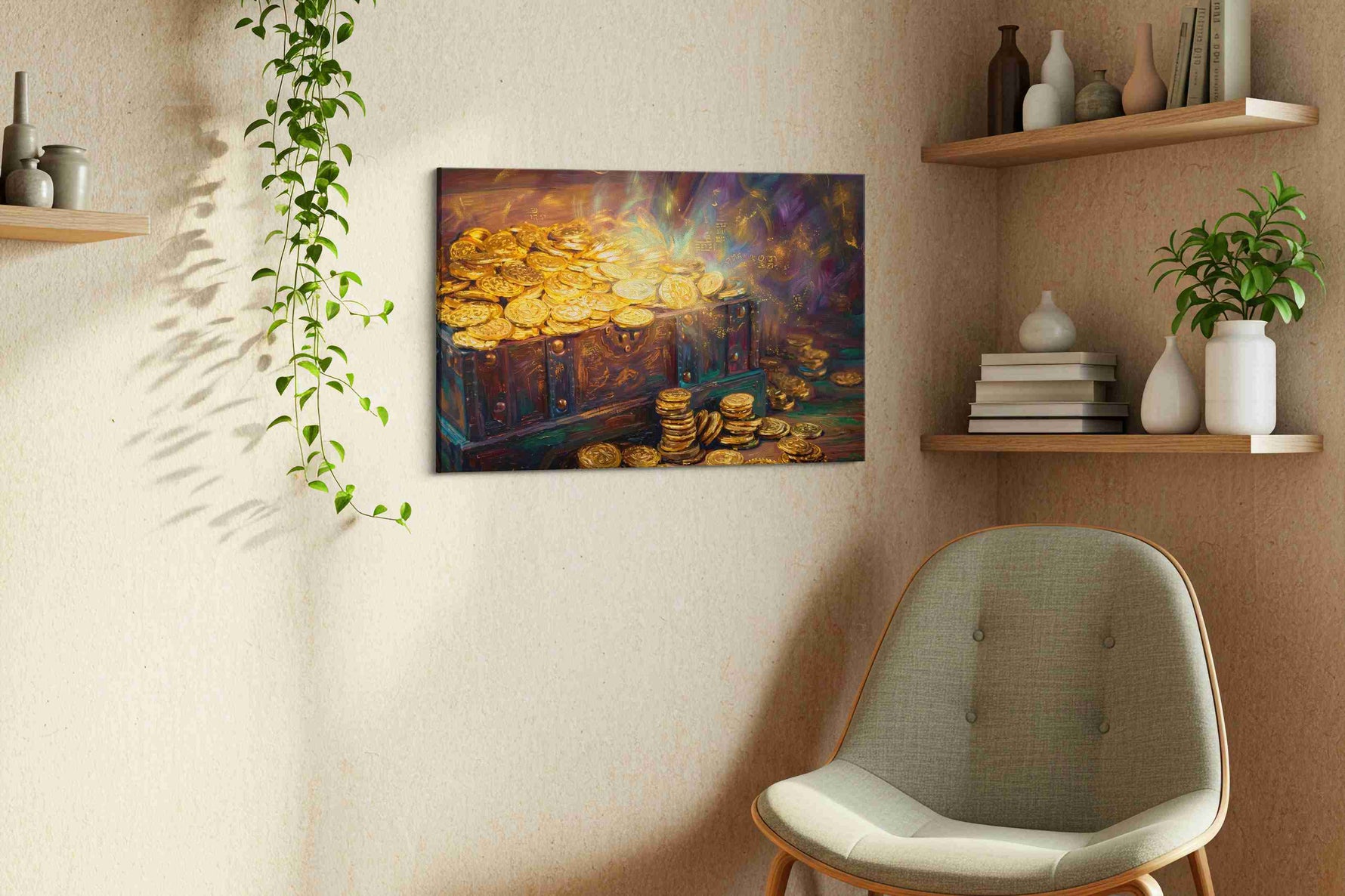 Treasure of the Violet Vault fortune canvas print, hanging on wall — view 3