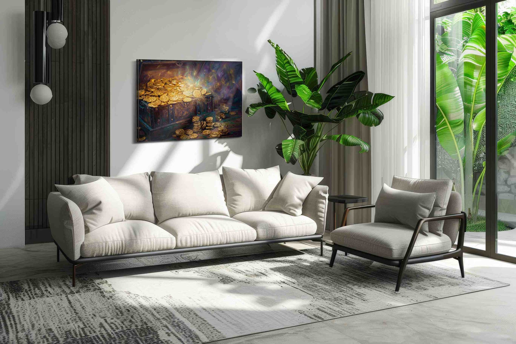 Treasure of the Violet Vault - Feng Shui Wall Art, Prosperity Canvas Print, Good Luck Decor