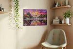 Capitol at Violet Dusk landmarks canvas print styled in a living room