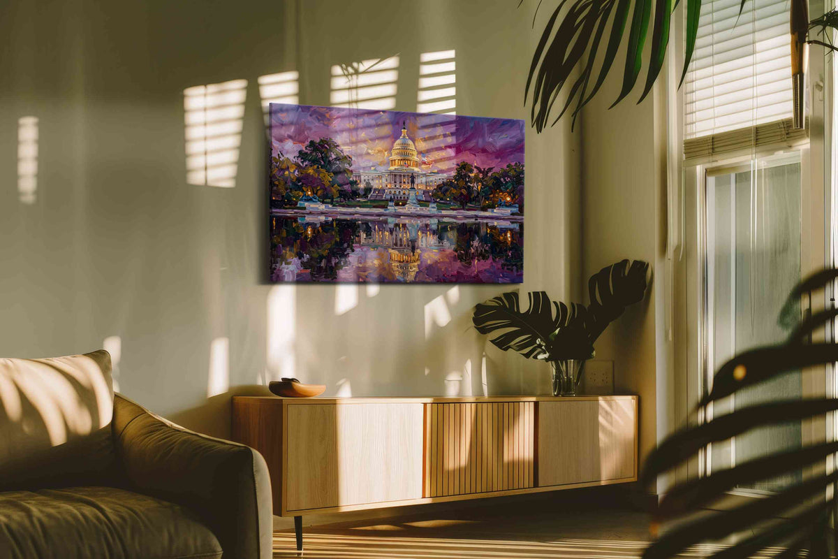 Capitol at Violet Dusk landmarks canvas print, on wall, lifestyle preview