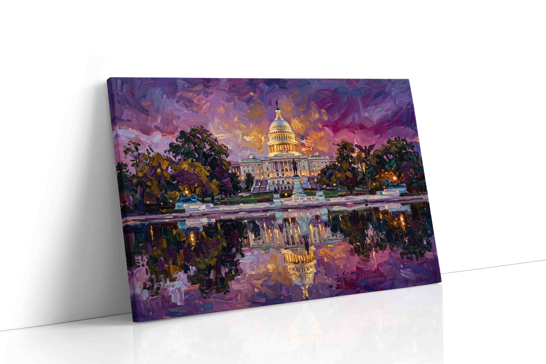 Capitol at Violet Dusk landmarks canvas print, gallery-wrapped, ready to hang