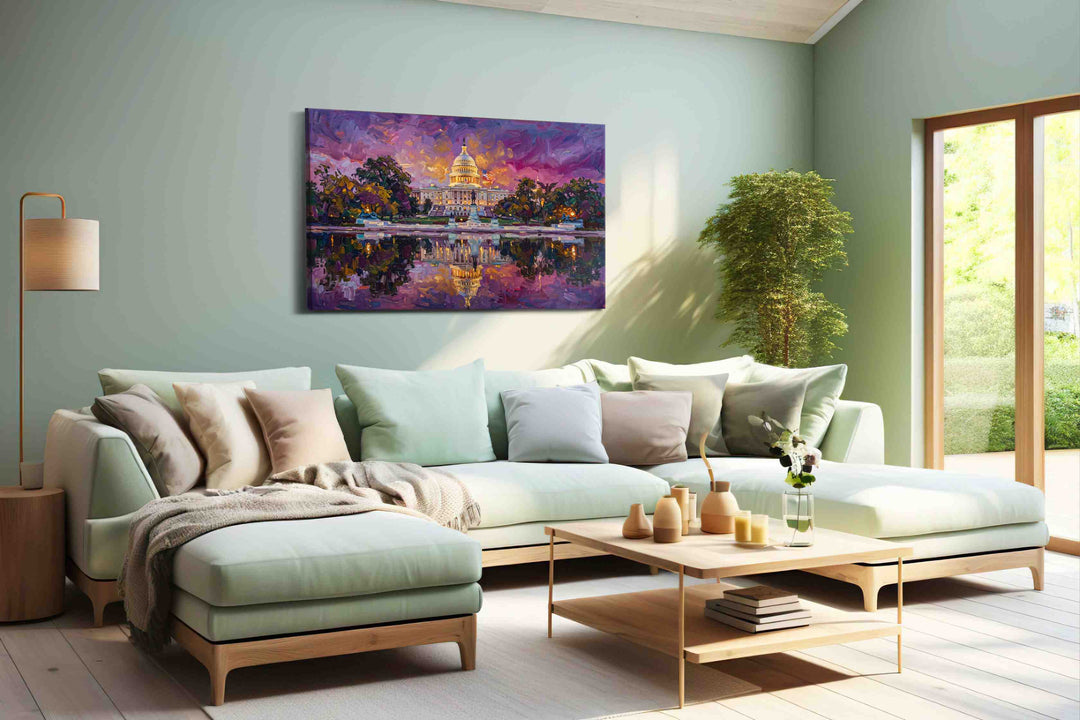 Capitol at Violet Dusk - Landmark Wall Art, Travel Canvas Print, Famous Places Art