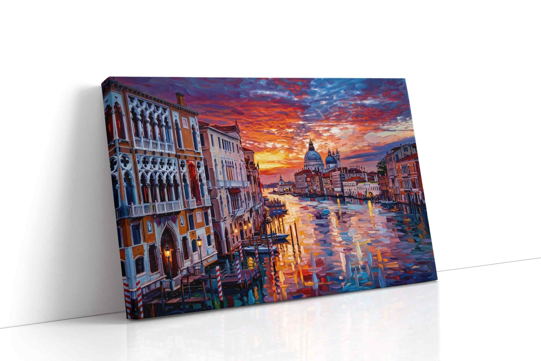 Ember Sky Over the Grand Canal landmarks canvas print gallery-wrapped landscape canvas studio shot