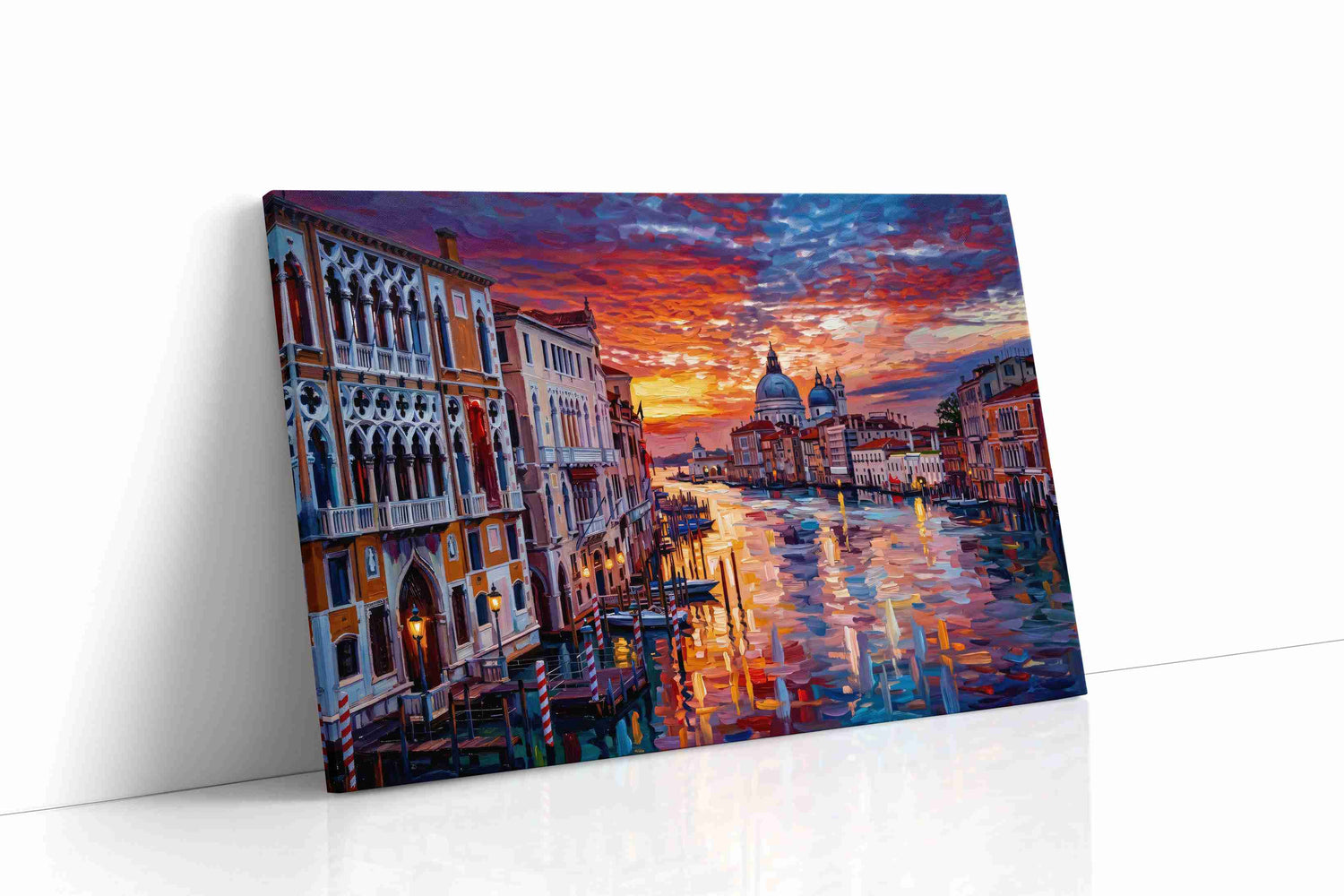 Ember Sky Over the Grand Canal landmarks canvas print, gallery-wrapped, ready to hang