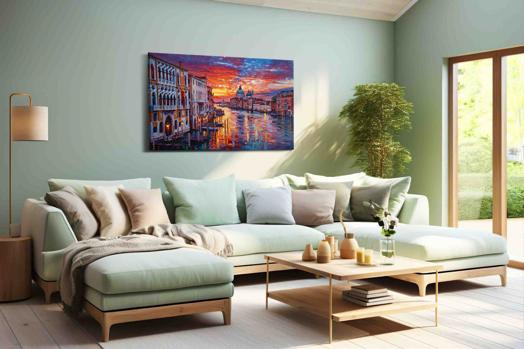 Ember Sky Over the Grand Canal - Landmark Wall Art, Travel Canvas Print, Famous Places Art