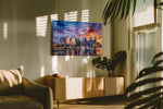 Orchid Harbor Reverie landmarks canvas print in a contemporary interior mockup