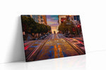 Twilight on Powell Street landmarks canvas print gallery-wrapped landscape canvas studio shot