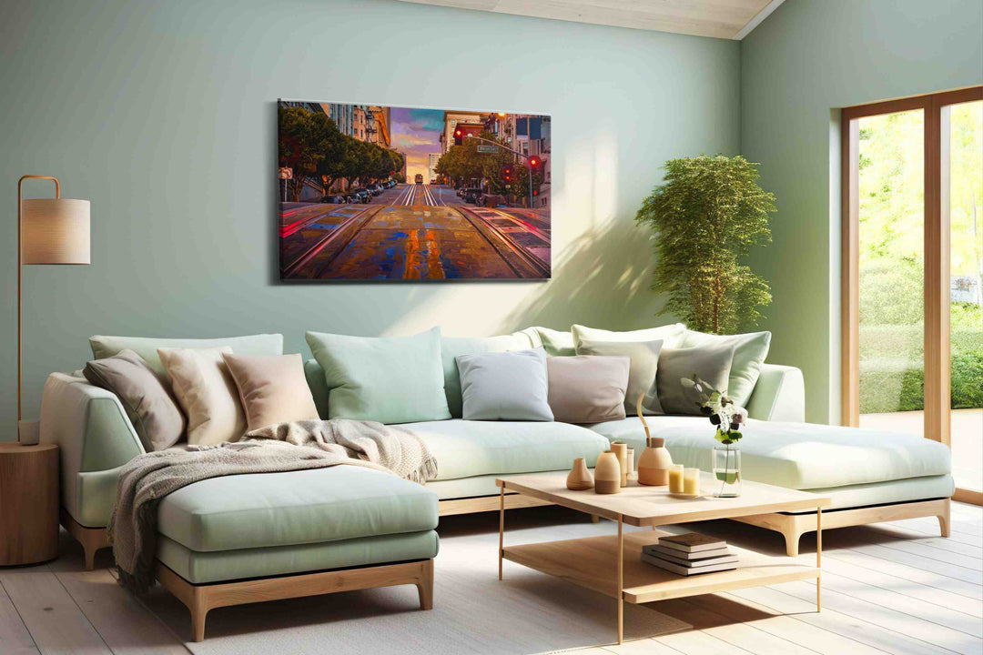 Twilight on Powell Street - Landmark Wall Art, Travel Canvas Print, Famous Places Art
