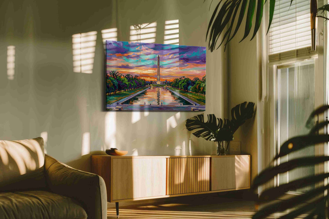 Violet Echoes on the Mall - Landmark Wall Art, Travel Canvas Print, Famous Places Art