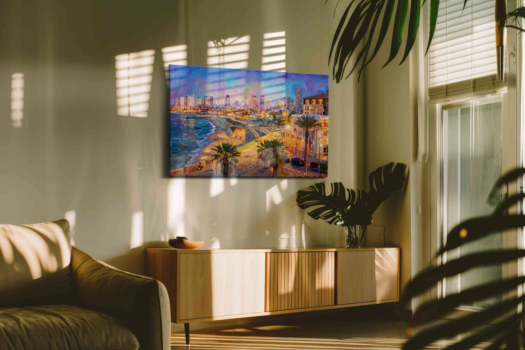 Violet Harbor Radiance - Landmark Wall Art, Travel Canvas Print, Famous Places Art