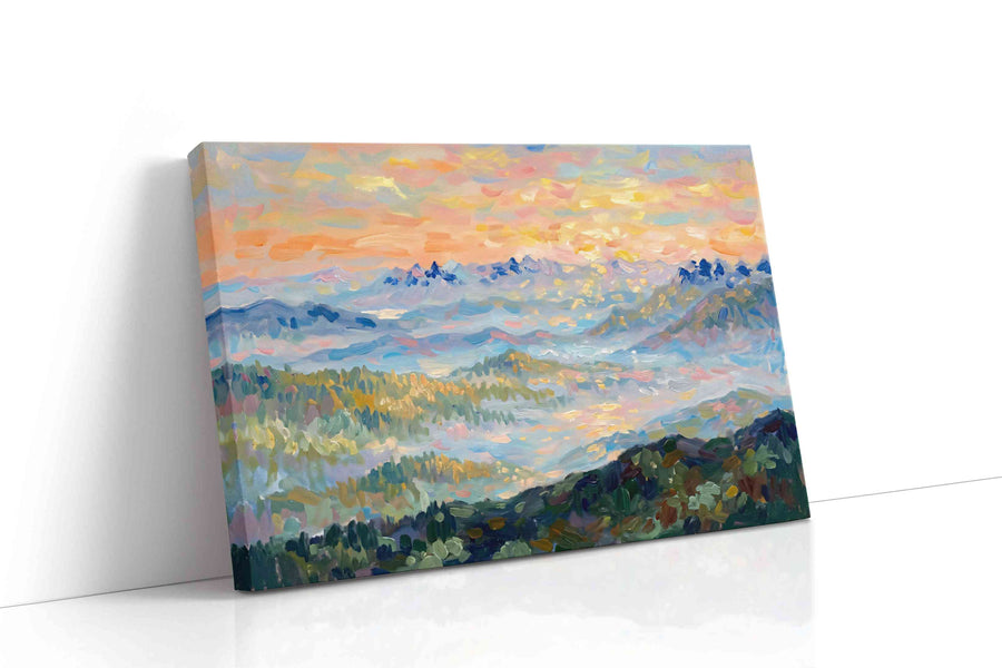 Alpenglow Over Dreaming Peaks landscape canvas print, gallery-wrapped, ready to hang