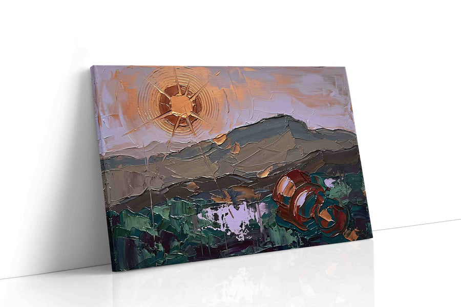 Bronze Sun Over Velvet Hills landscape canvas print, gallery-wrapped, ready to hang