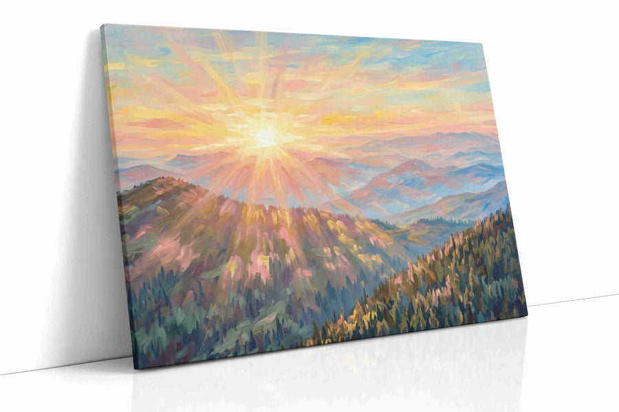Dawn Over Painted Ridges landscape canvas print, gallery-wrapped, ready to hang