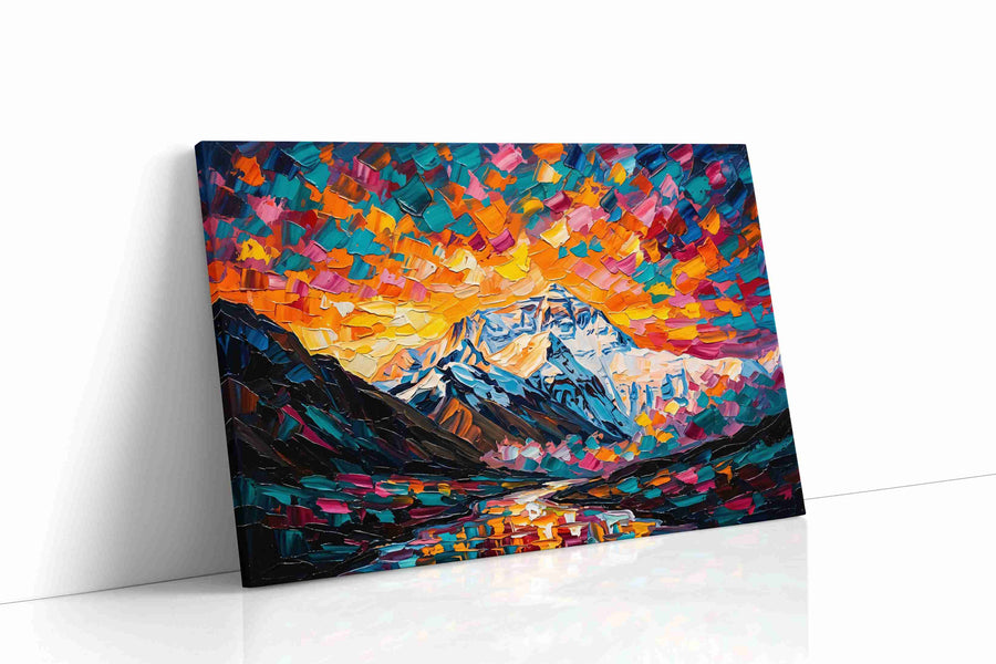 Ember Sky Over Ice Peaks landscape canvas print gallery-wrapped landscape canvas studio shot