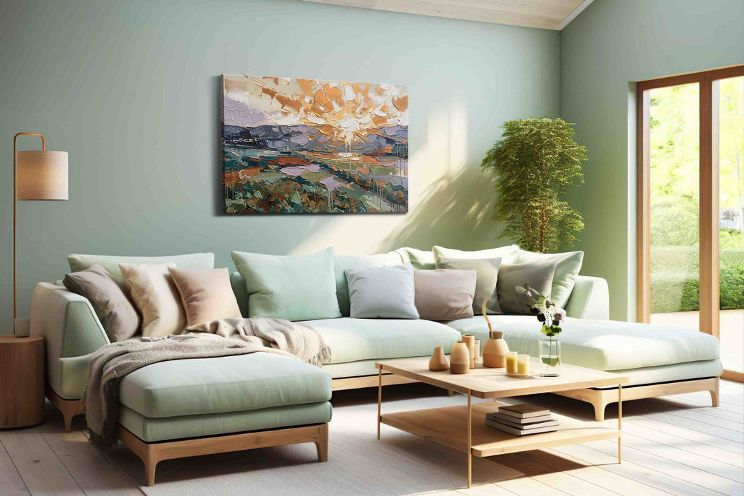 Gilded Horizon Fracture - Landscape Canvas Print, Scenic Wall Art, Nature Canvas Art