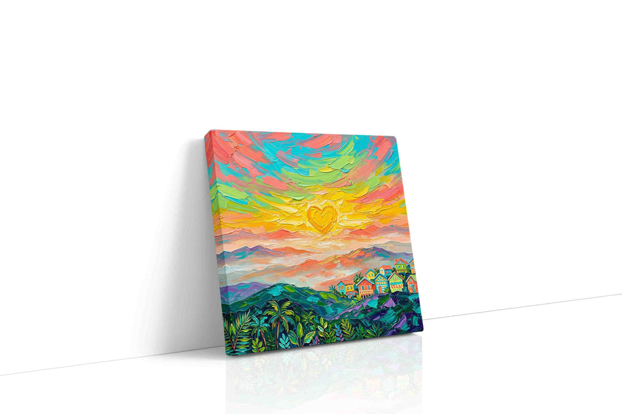 Heart of the Tropical Dawn landscape canvas print gallery-wrapped square canvas studio shot