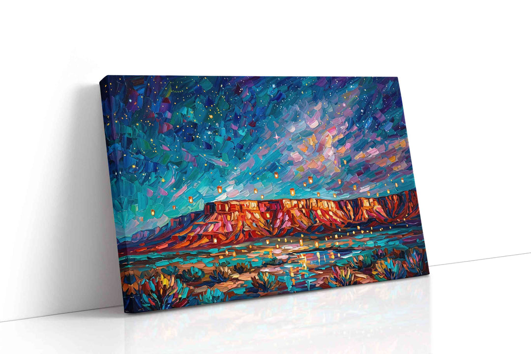 Lanterns Over Painted Mesa - Landscape Canvas Print, Scenic Wall Art, Nature Canvas Art