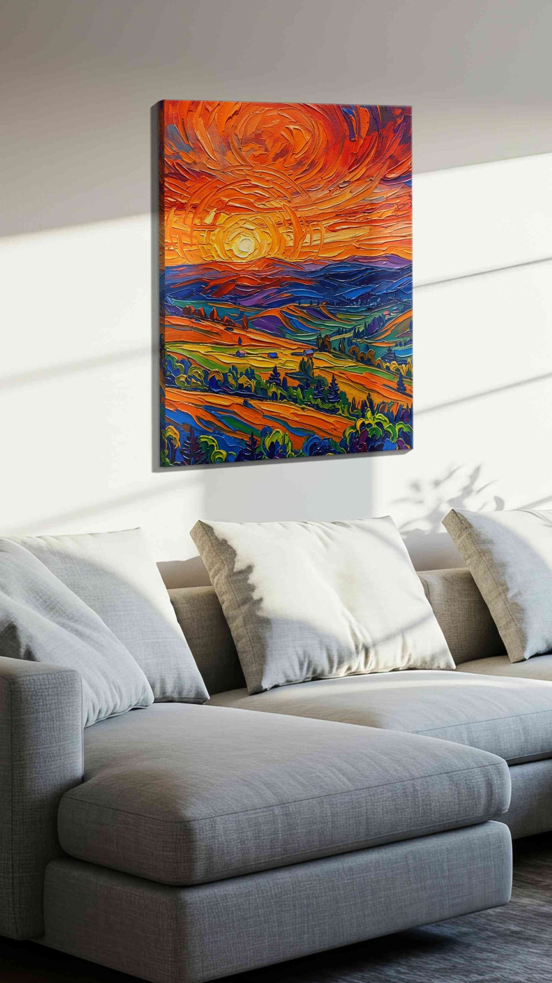 Solstice Over Painted Valleys - Landscape Canvas Print, Scenic Wall Art, Nature Canvas Art