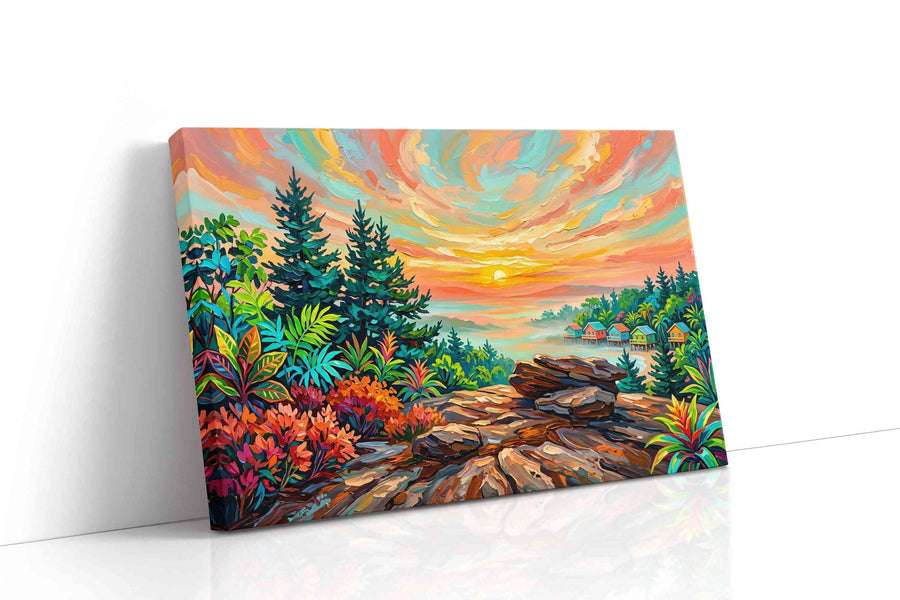 Sunfire Over Painted Cay landscape canvas print gallery-wrapped landscape canvas studio shot