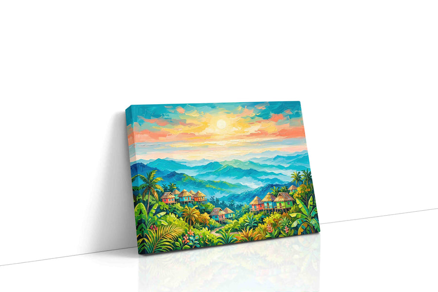 Sunlit Echoes of the Tropics landscape canvas print gallery-wrapped landscape canvas studio shot