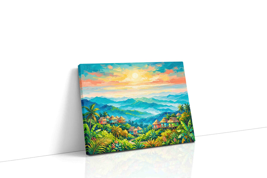 Sunlit Echoes of the Tropics landscape canvas print, gallery-wrapped, ready to hang