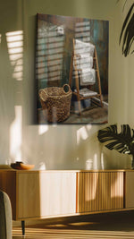 Patina Bath Reverie minimalist canvas print, on wall, lifestyle preview