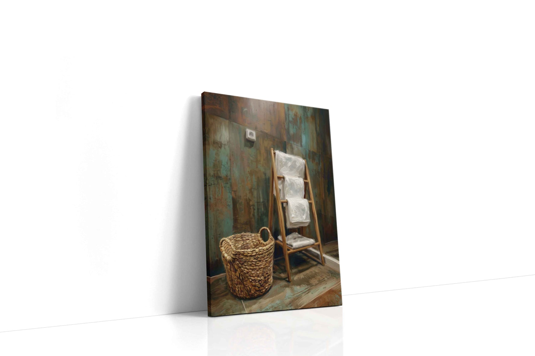Patina Bath Reverie minimalist canvas print, gallery-wrapped, ready to hang