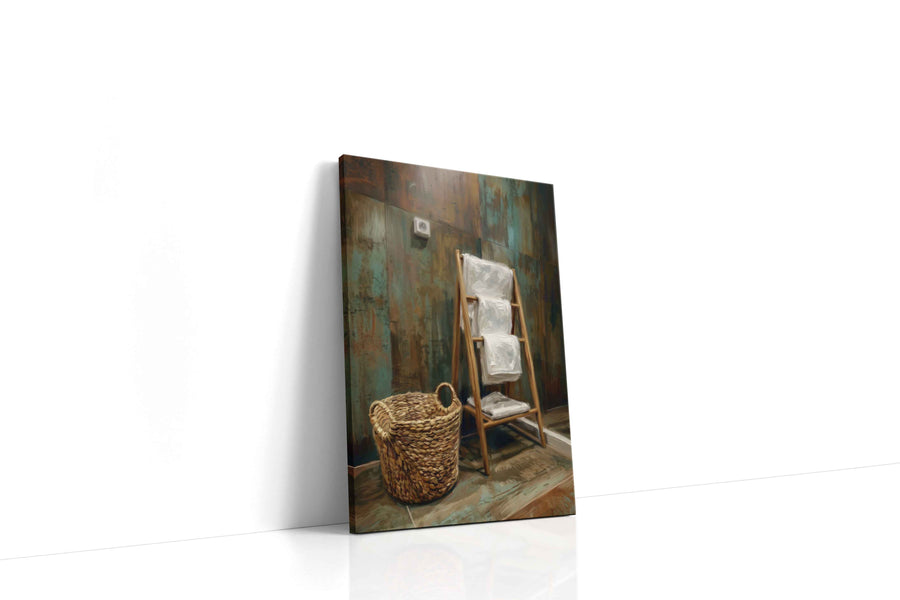 Patina Bath Reverie minimalist canvas print, gallery-wrapped, ready to hang