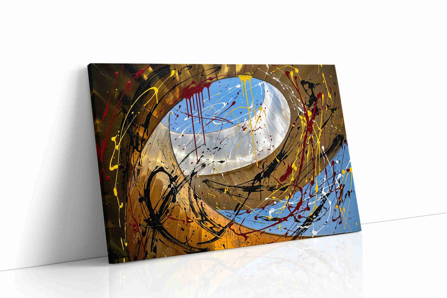 Gilded Skyfire Spiral modern canvas print gallery-wrapped landscape canvas studio shot