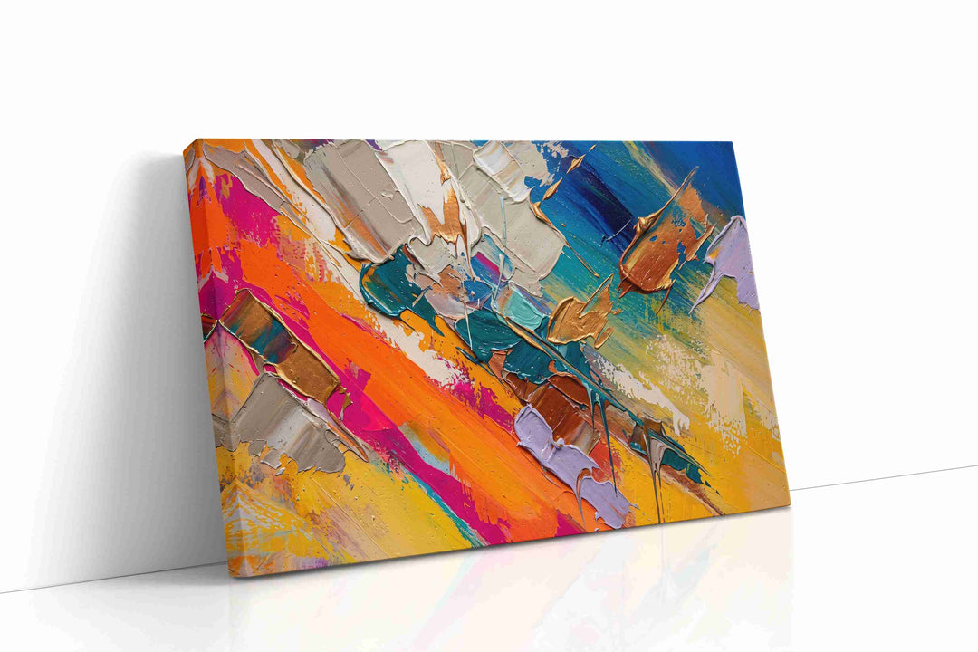Gilded Tides of Ember - Modern Wall Art, Contemporary Canvas Print, Minimalist Decor