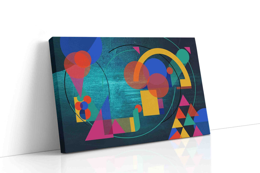Neon Geometry Tides modern canvas print, gallery-wrapped, ready to hang