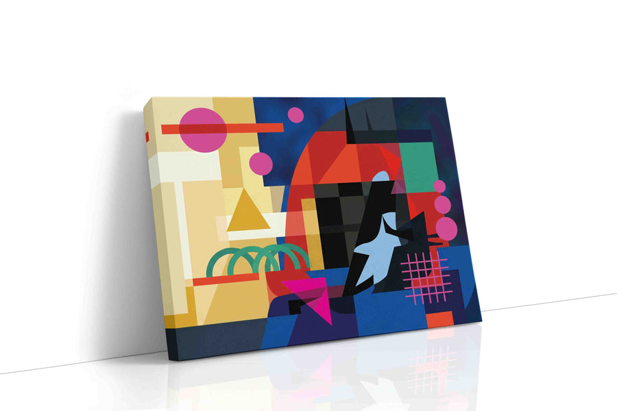 Neon Geometry at Dusk modern canvas print gallery-wrapped landscape canvas studio shot