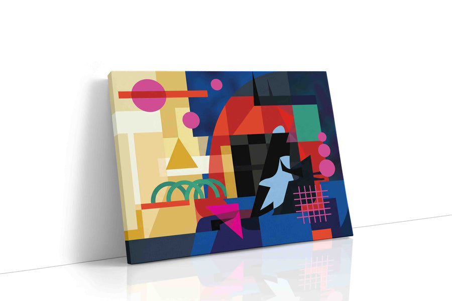 Neon Geometry at Dusk modern canvas print, gallery-wrapped, ready to hang