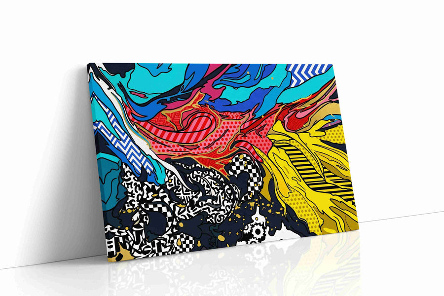 Neon Tectonic Bloom modern canvas print, gallery-wrapped, ready to hang