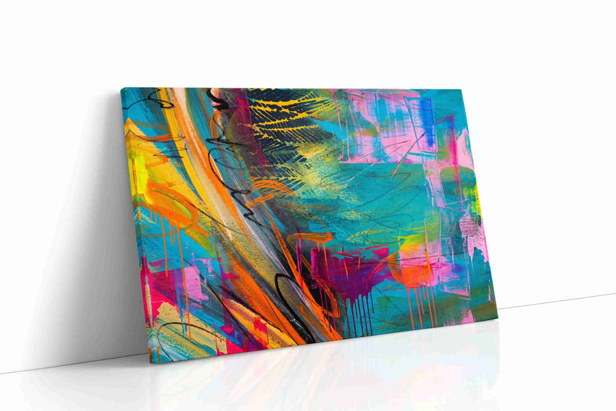 Neon Tidal Fever modern canvas print, gallery-wrapped, ready to hang