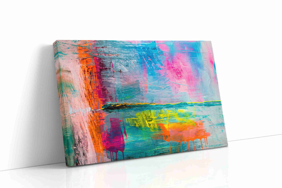 Neon Tide Reverie - Modern Wall Art, Contemporary Canvas Print, Minimalist Decor