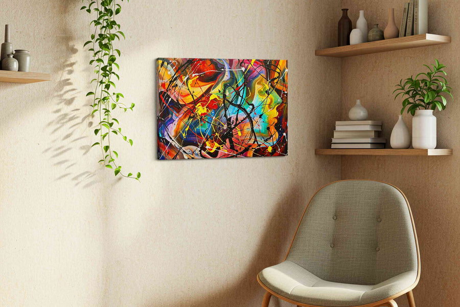 Prismatic Frenzy - Modern Wall Art, Contemporary Canvas Print, Minimalist Decor