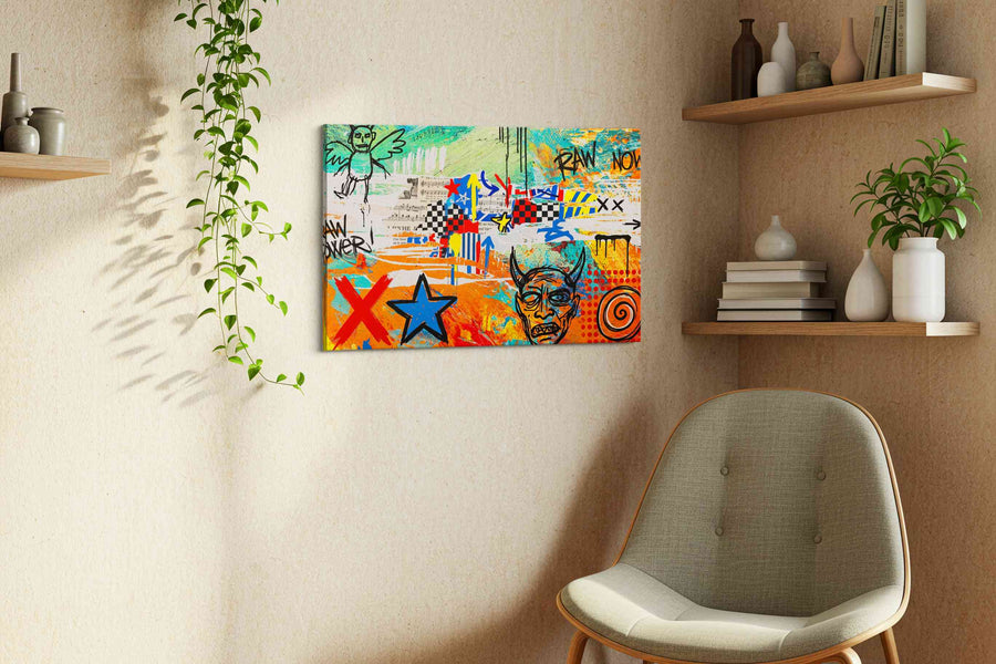 Run Now, Devil's Carnival - Modern Wall Art, Contemporary Canvas Print, Minimalist Decor