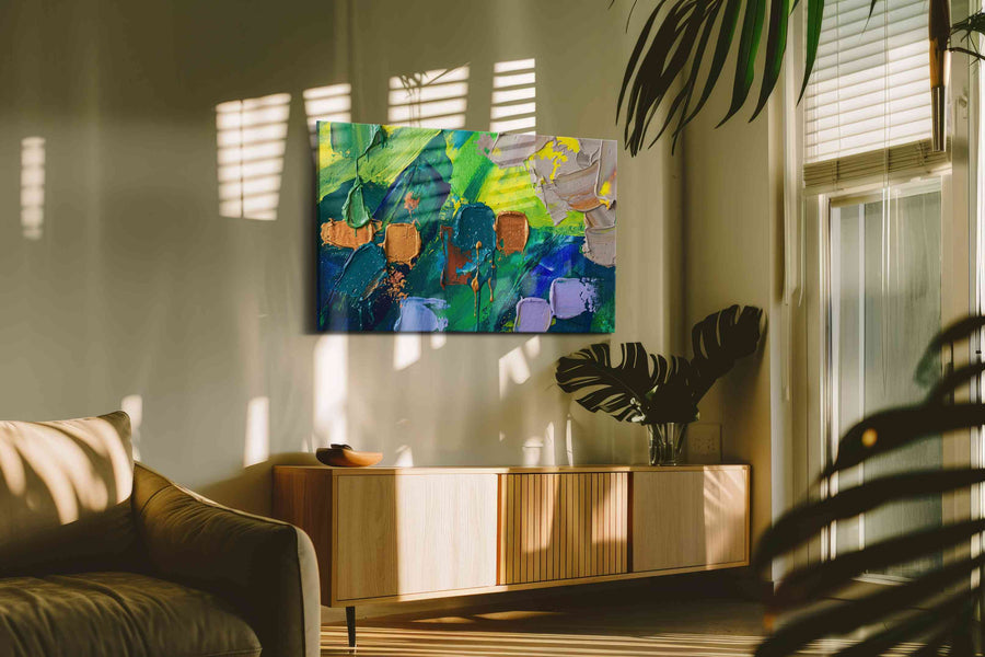Verdigris Gold Reverie - Modern Wall Art, Contemporary Canvas Print, Minimalist Decor