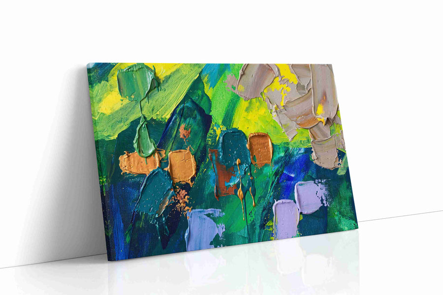 Verdigris Gold Reverie modern canvas print gallery-wrapped landscape canvas studio shot