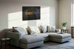 Blueprints of Triumph motivational canvas print, displayed in a living room