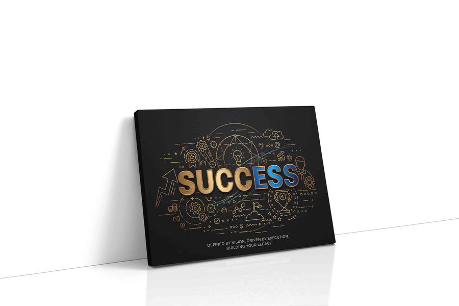Blueprints of Triumph motivational canvas print, gallery-wrapped, ready to hang