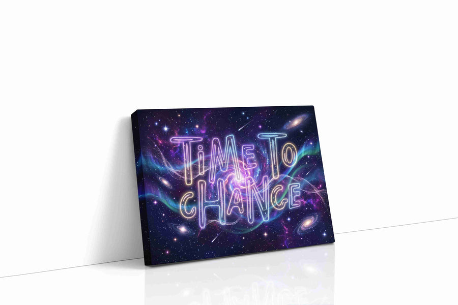 Celestial Time to Change motivational canvas print gallery-wrapped landscape canvas studio shot