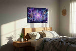 Celestial Time to Change motivational canvas print, displayed in a bedroom