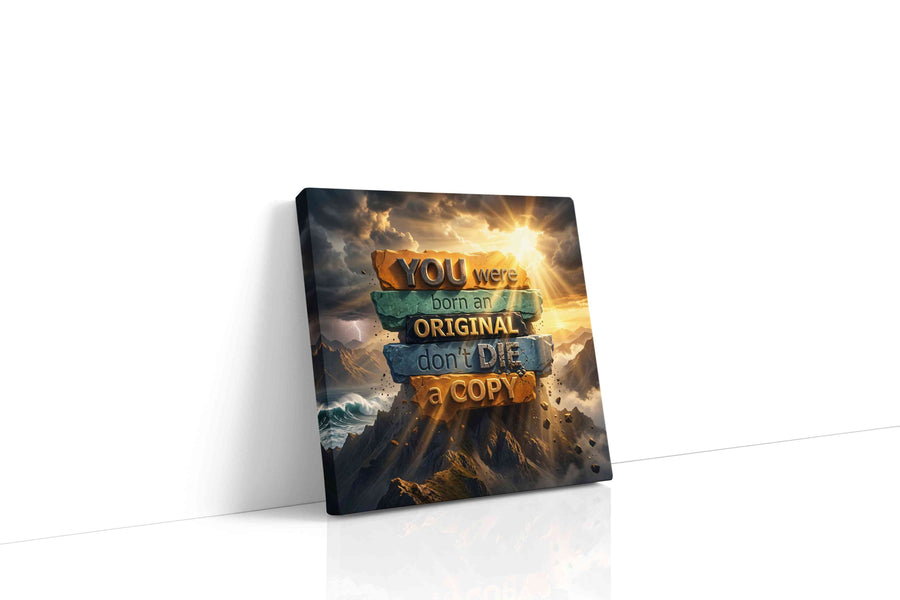 Forged for the Summit motivational canvas print gallery-wrapped square canvas studio shot