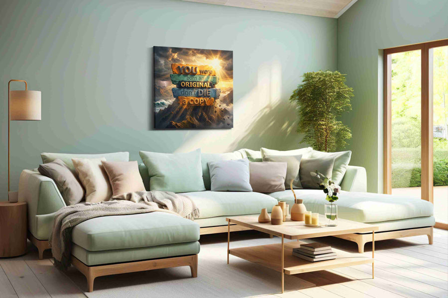 Forged for the Summit motivational canvas print, hanging on wall