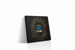 Golden Bloom of Affirmation motivational canvas print gallery-wrapped square canvas studio shot