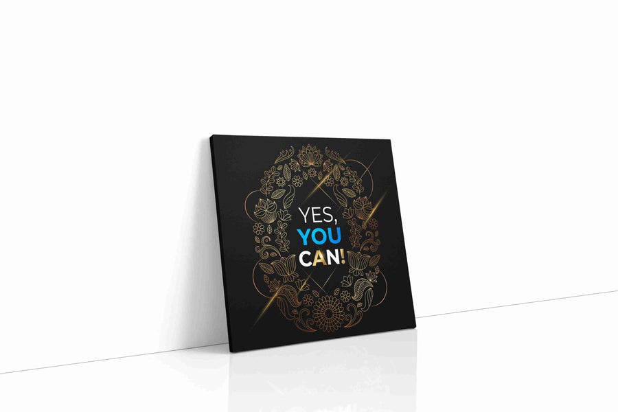 Golden Bloom of Affirmation motivational canvas print, gallery-wrapped, ready to hang