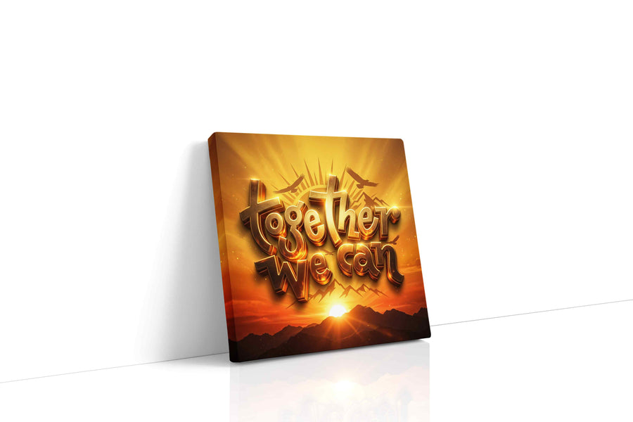 Golden Testament Horizon motivational canvas print gallery-wrapped square canvas studio shot