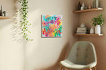 Never Give Up Dreamscape motivational canvas print, displayed in a living room